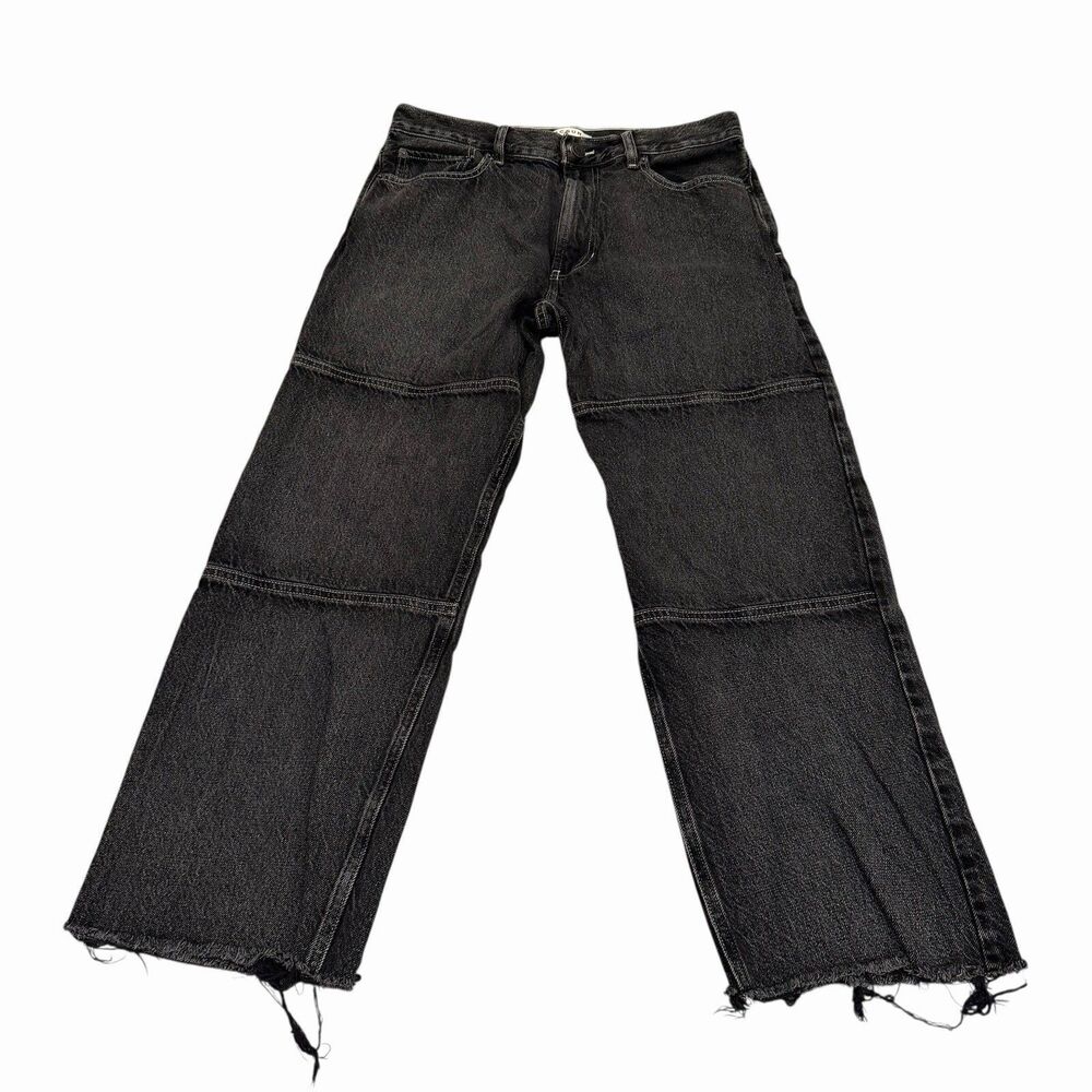 PACSUN Skate Pants Jeans Men's Baggy Black Denim Y2K Straight Distressed Stacked